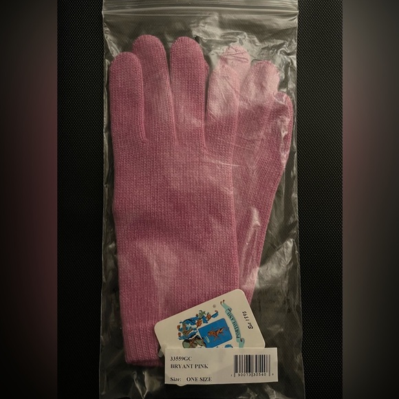 NEW Portolano 100% Cashmere Gloves Bryant Pink - Picture 3 of 6